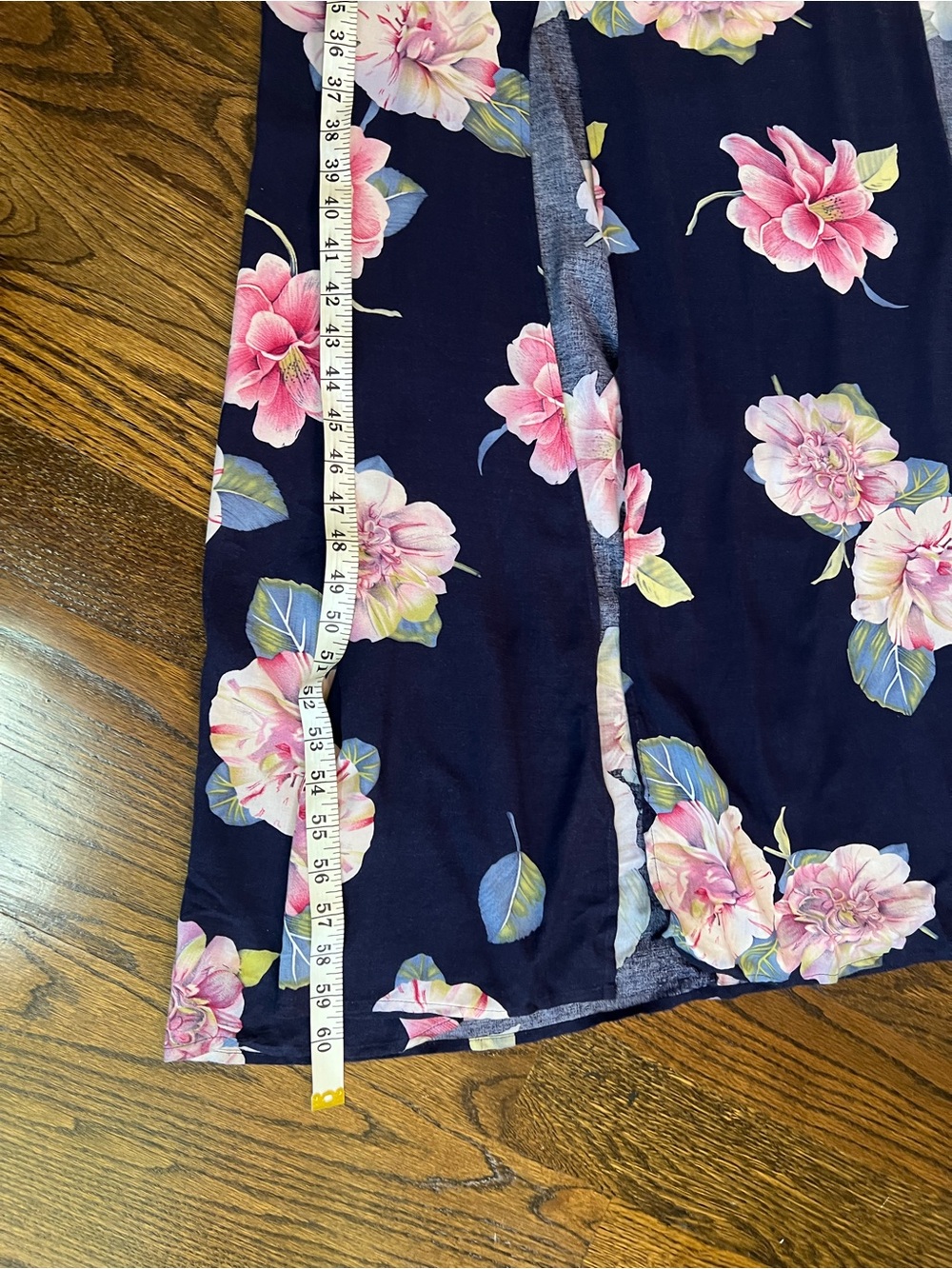 Reformation Navy Floral Tie-Front Maxi Dress with Pink Blooms - Picture 14 of 15